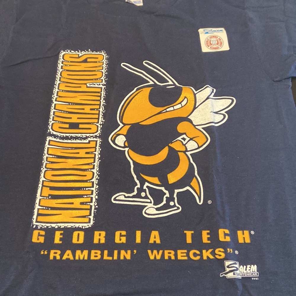 (NEW ) VINTAGE 1990 GEORGIA TECH NATIONAL CHAMPIONS T-SHIRT